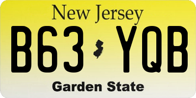 NJ license plate B63YQB