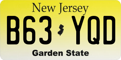 NJ license plate B63YQD
