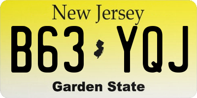 NJ license plate B63YQJ