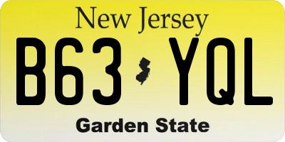 NJ license plate B63YQL