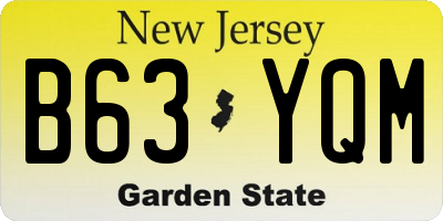 NJ license plate B63YQM