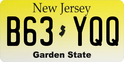 NJ license plate B63YQQ