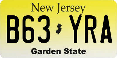 NJ license plate B63YRA