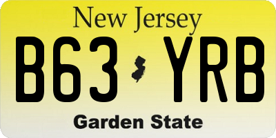 NJ license plate B63YRB