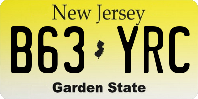NJ license plate B63YRC