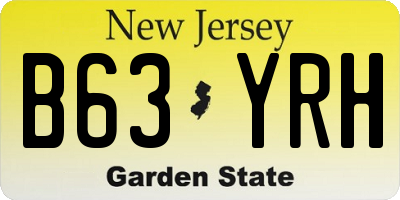 NJ license plate B63YRH
