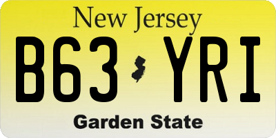 NJ license plate B63YRI