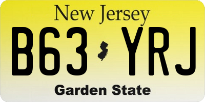 NJ license plate B63YRJ