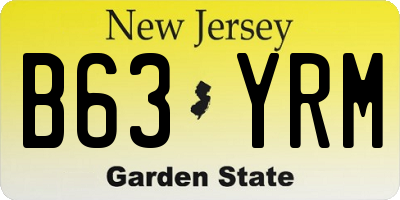 NJ license plate B63YRM