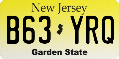 NJ license plate B63YRQ