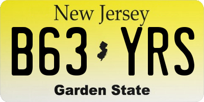 NJ license plate B63YRS