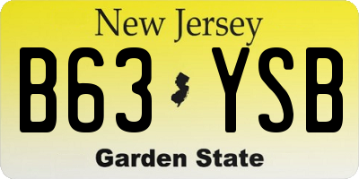 NJ license plate B63YSB