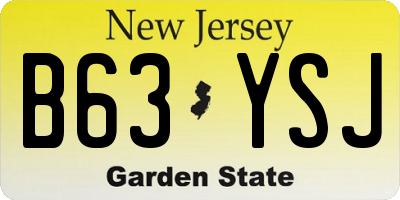 NJ license plate B63YSJ