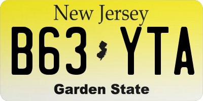 NJ license plate B63YTA