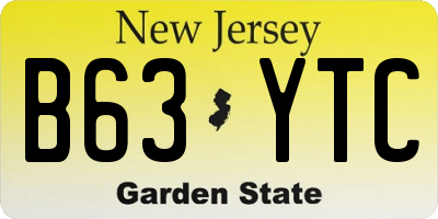 NJ license plate B63YTC