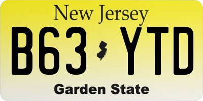 NJ license plate B63YTD