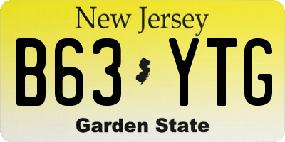 NJ license plate B63YTG