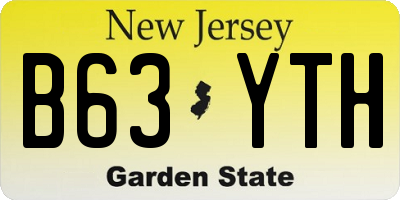 NJ license plate B63YTH