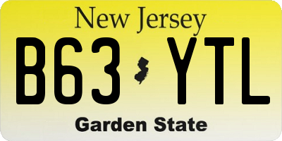 NJ license plate B63YTL