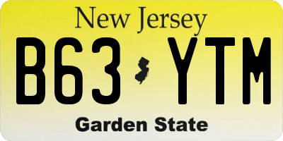 NJ license plate B63YTM