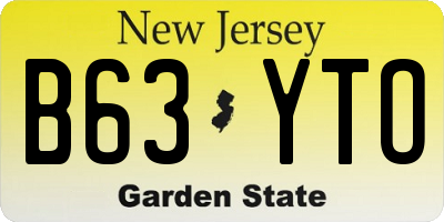 NJ license plate B63YTO