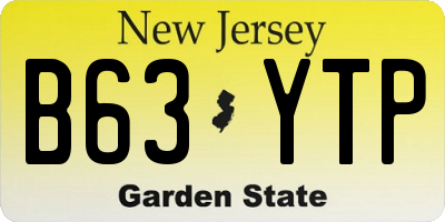 NJ license plate B63YTP