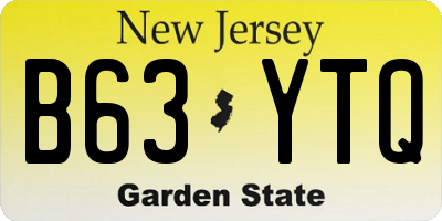 NJ license plate B63YTQ