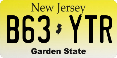 NJ license plate B63YTR