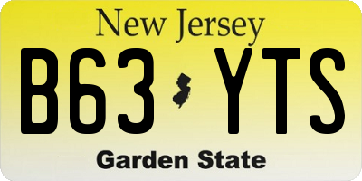 NJ license plate B63YTS