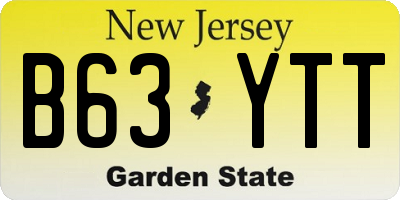 NJ license plate B63YTT