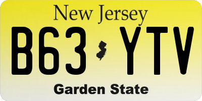 NJ license plate B63YTV