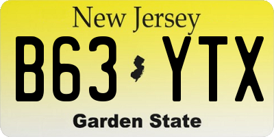 NJ license plate B63YTX
