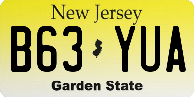 NJ license plate B63YUA