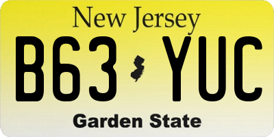 NJ license plate B63YUC
