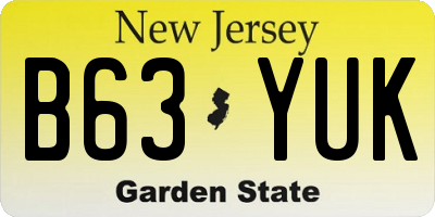 NJ license plate B63YUK