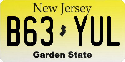 NJ license plate B63YUL