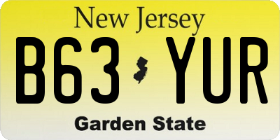 NJ license plate B63YUR