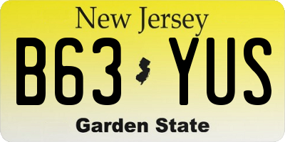 NJ license plate B63YUS