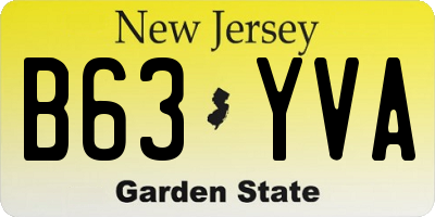 NJ license plate B63YVA