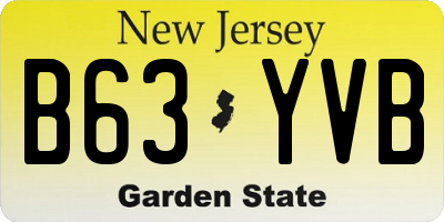 NJ license plate B63YVB