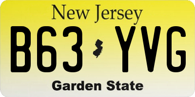 NJ license plate B63YVG