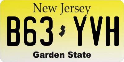 NJ license plate B63YVH