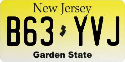 NJ license plate B63YVJ