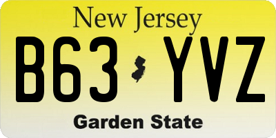 NJ license plate B63YVZ