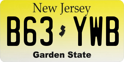 NJ license plate B63YWB