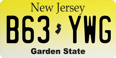 NJ license plate B63YWG