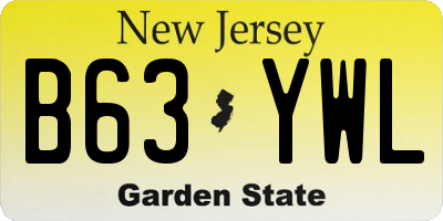 NJ license plate B63YWL