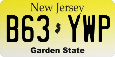 NJ license plate B63YWP