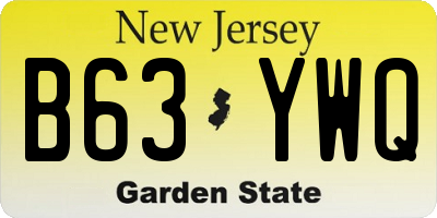 NJ license plate B63YWQ