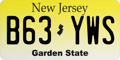 NJ license plate B63YWS